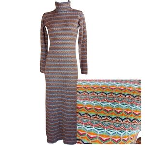 Designer Francois Beauregard Maxi Sweater Stretch Long Sleeve Dress Size S